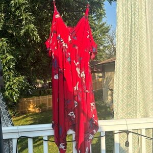 Long red tank dress